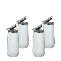 Four-Piece Champagne Flute Set | Glitter White | 12oz